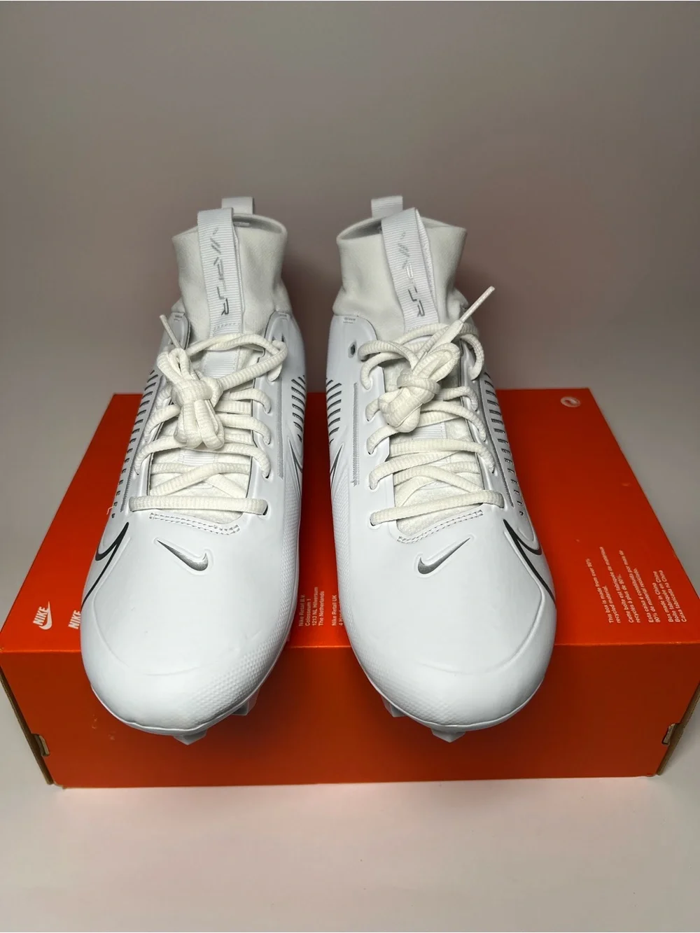 Nike Vapor Edge Pro 360 2 White Chrome Football Cleats DA5456-102 Mens Size 10